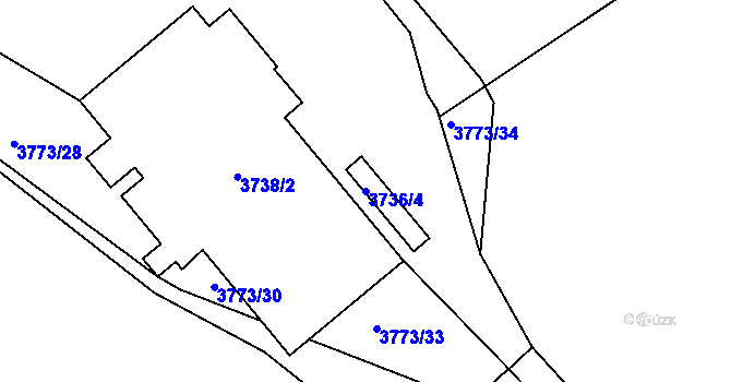 Parcela st. 3736/4 v KÚ Místek, Katastrální mapa