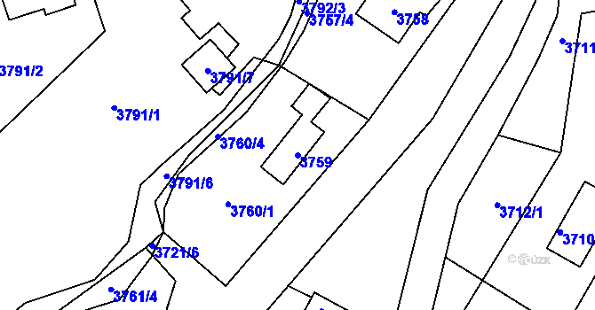 Parcela st. 3759 v KÚ Místek, Katastrální mapa