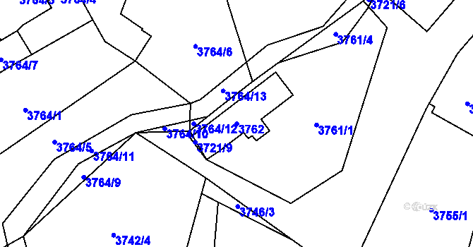 Parcela st. 3762 v KÚ Místek, Katastrální mapa