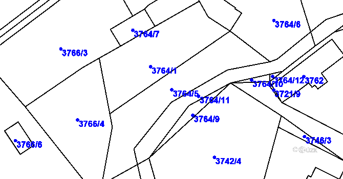 Parcela st. 3764/5 v KÚ Místek, Katastrální mapa