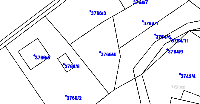 Parcela st. 3766/4 v KÚ Místek, Katastrální mapa