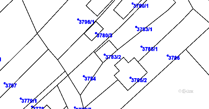 Parcela st. 3783/2 v KÚ Místek, Katastrální mapa