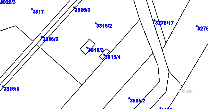 Parcela st. 3815/4 v KÚ Místek, Katastrální mapa