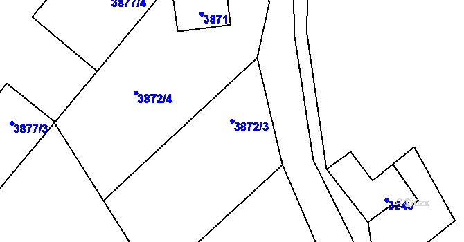 Parcela st. 3872/3 v KÚ Místek, Katastrální mapa