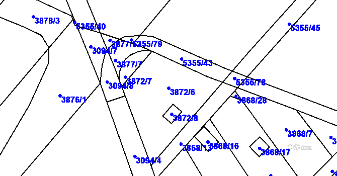 Parcela st. 3872/6 v KÚ Místek, Katastrální mapa