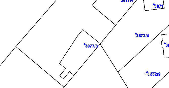 Parcela st. 3877/3 v KÚ Místek, Katastrální mapa