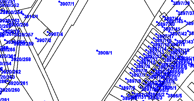 Parcela st. 3908/1 v KÚ Místek, Katastrální mapa