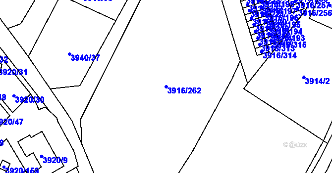 Parcela st. 3916/262 v KÚ Místek, Katastrální mapa