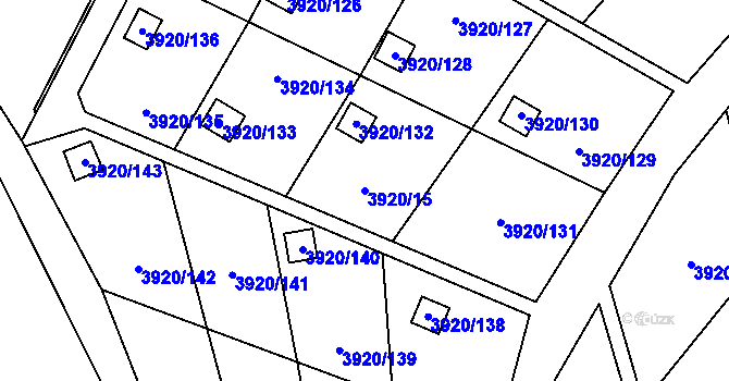 Parcela st. 3920/15 v KÚ Místek, Katastrální mapa