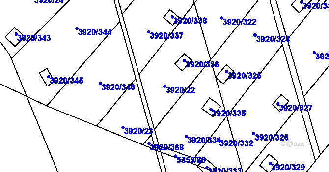 Parcela st. 3920/22 v KÚ Místek, Katastrální mapa