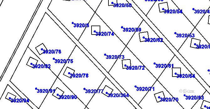 Parcela st. 3920/73 v KÚ Místek, Katastrální mapa