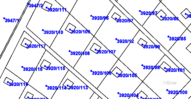 Parcela st. 3920/107 v KÚ Místek, Katastrální mapa