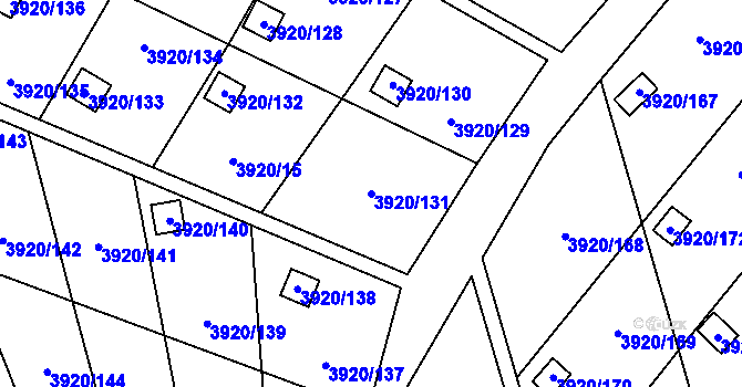 Parcela st. 3920/131 v KÚ Místek, Katastrální mapa
