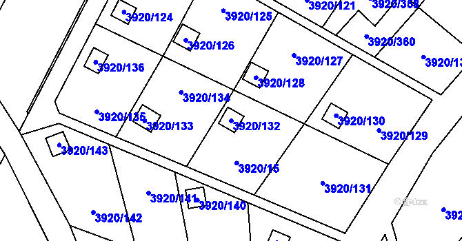 Parcela st. 3920/132 v KÚ Místek, Katastrální mapa