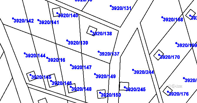 Parcela st. 3920/137 v KÚ Místek, Katastrální mapa