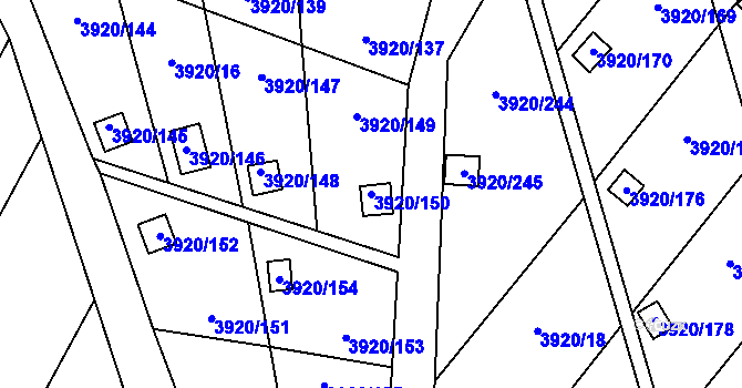 Parcela st. 3920/150 v KÚ Místek, Katastrální mapa