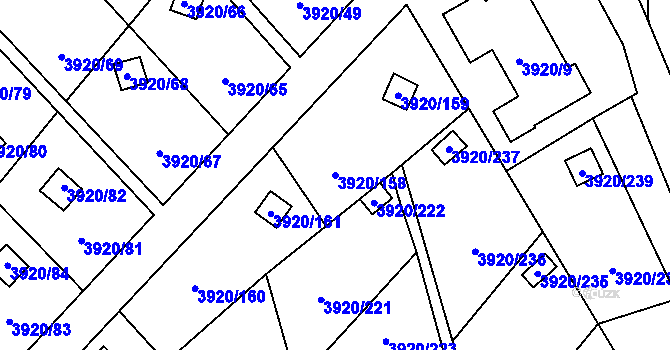 Parcela st. 3920/158 v KÚ Místek, Katastrální mapa
