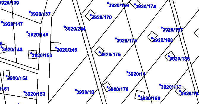 Parcela st. 3920/176 v KÚ Místek, Katastrální mapa