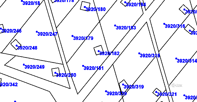 Parcela st. 3920/182 v KÚ Místek, Katastrální mapa