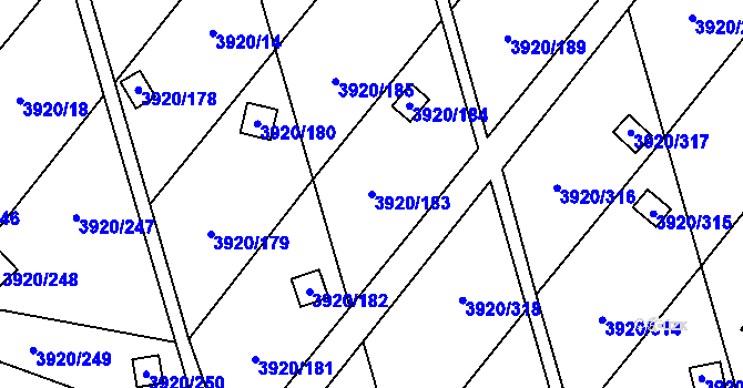 Parcela st. 3920/183 v KÚ Místek, Katastrální mapa