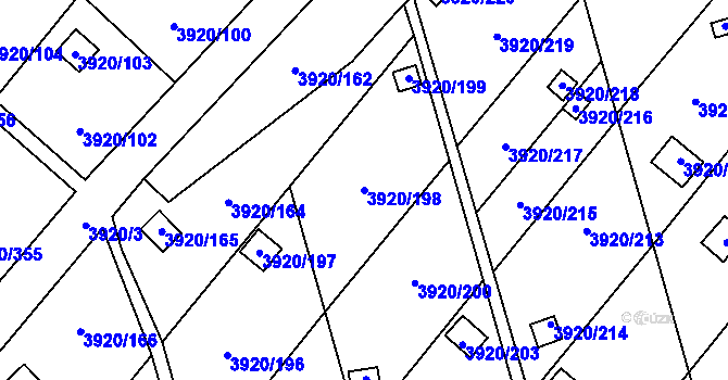 Parcela st. 3920/198 v KÚ Místek, Katastrální mapa