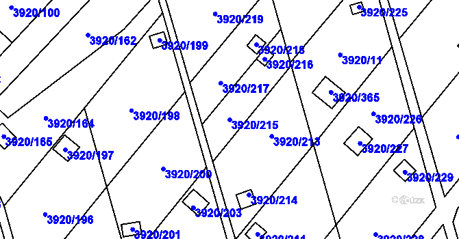 Parcela st. 3920/215 v KÚ Místek, Katastrální mapa