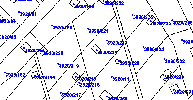 Parcela st. 3920/224 v KÚ Místek, Katastrální mapa