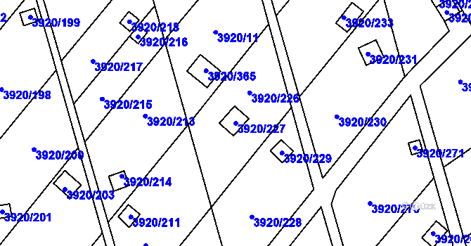 Parcela st. 3920/227 v KÚ Místek, Katastrální mapa