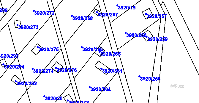 Parcela st. 3920/265 v KÚ Místek, Katastrální mapa