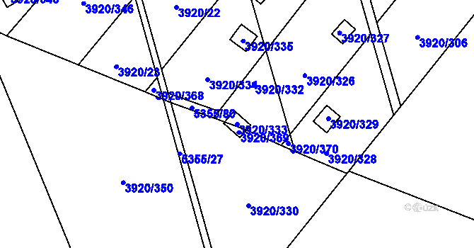Parcela st. 3920/333 v KÚ Místek, Katastrální mapa