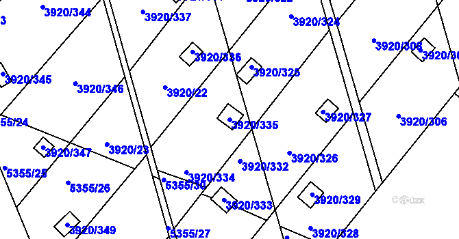 Parcela st. 3920/335 v KÚ Místek, Katastrální mapa