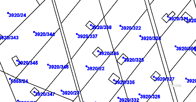 Parcela st. 3920/336 v KÚ Místek, Katastrální mapa