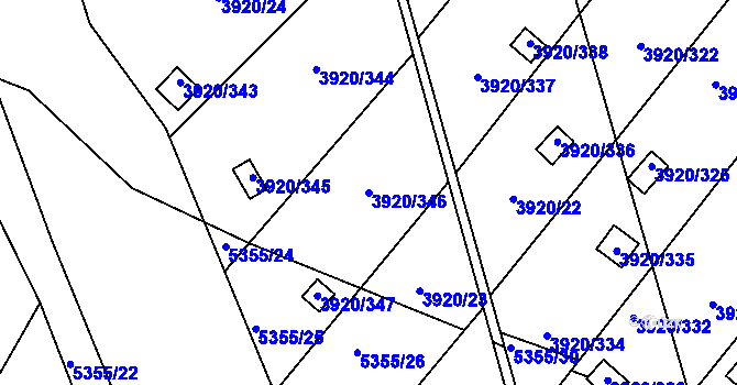 Parcela st. 3920/346 v KÚ Místek, Katastrální mapa