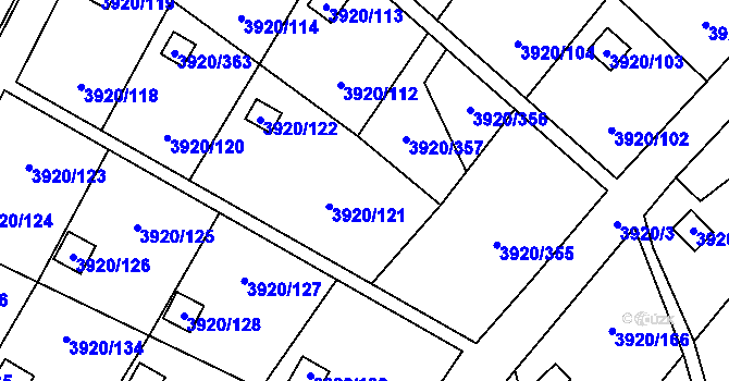 Parcela st. 3920/358 v KÚ Místek, Katastrální mapa