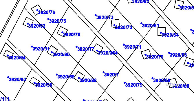 Parcela st. 3920/364 v KÚ Místek, Katastrální mapa