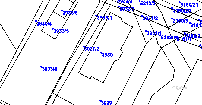 Parcela st. 3930 v KÚ Místek, Katastrální mapa
