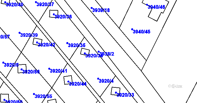 Parcela st. 3938/2 v KÚ Místek, Katastrální mapa