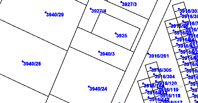 Parcela st. 3940/3 v KÚ Místek, Katastrální mapa