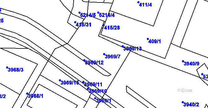 Parcela st. 3969/7 v KÚ Místek, Katastrální mapa
