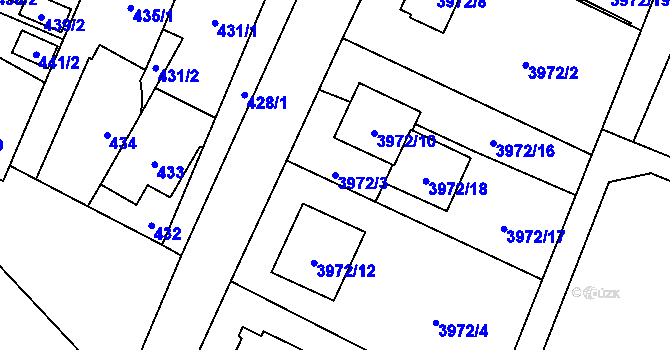 Parcela st. 3972/3 v KÚ Místek, Katastrální mapa