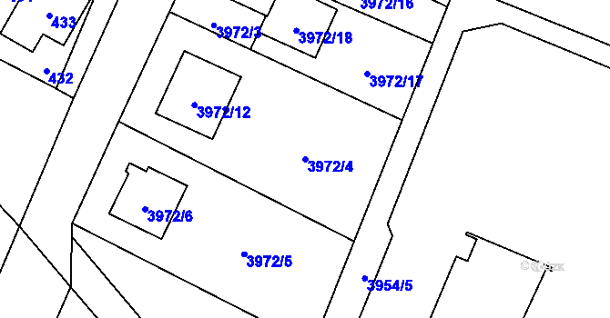 Parcela st. 3972/4 v KÚ Místek, Katastrální mapa