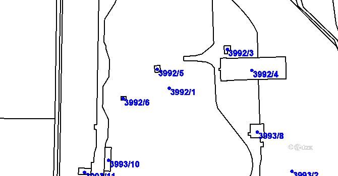 Parcela st. 3992/1 v KÚ Místek, Katastrální mapa