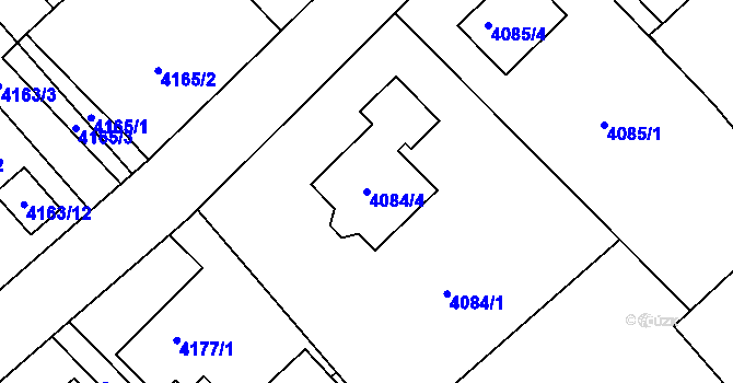 Parcela st. 4084/4 v KÚ Místek, Katastrální mapa
