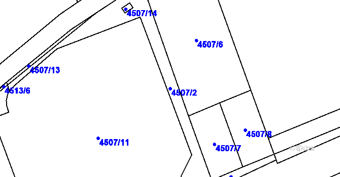 Parcela st. 4507/2 v KÚ Místek, Katastrální mapa