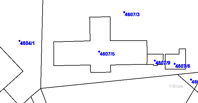 Parcela st. 4607/5 v KÚ Místek, Katastrální mapa