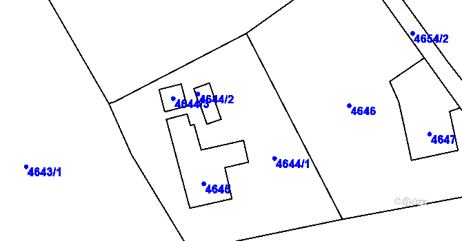 Parcela st. 4644 v KÚ Místek, Katastrální mapa