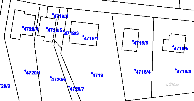 Parcela st. 4718/2 v KÚ Místek, Katastrální mapa
