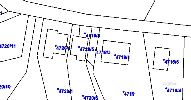 Parcela st. 4718/3 v KÚ Místek, Katastrální mapa