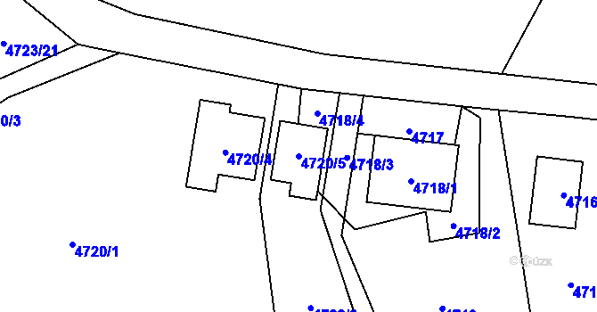 Parcela st. 4720/5 v KÚ Místek, Katastrální mapa