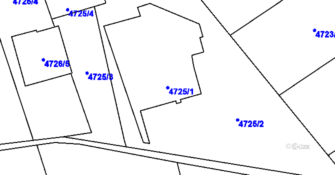 Parcela st. 4725/1 v KÚ Místek, Katastrální mapa